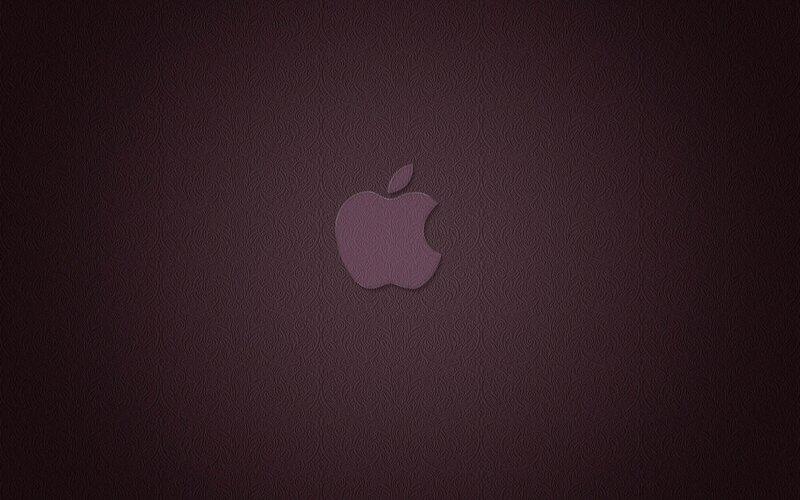 Apple Logo on Patterned Background — Purple