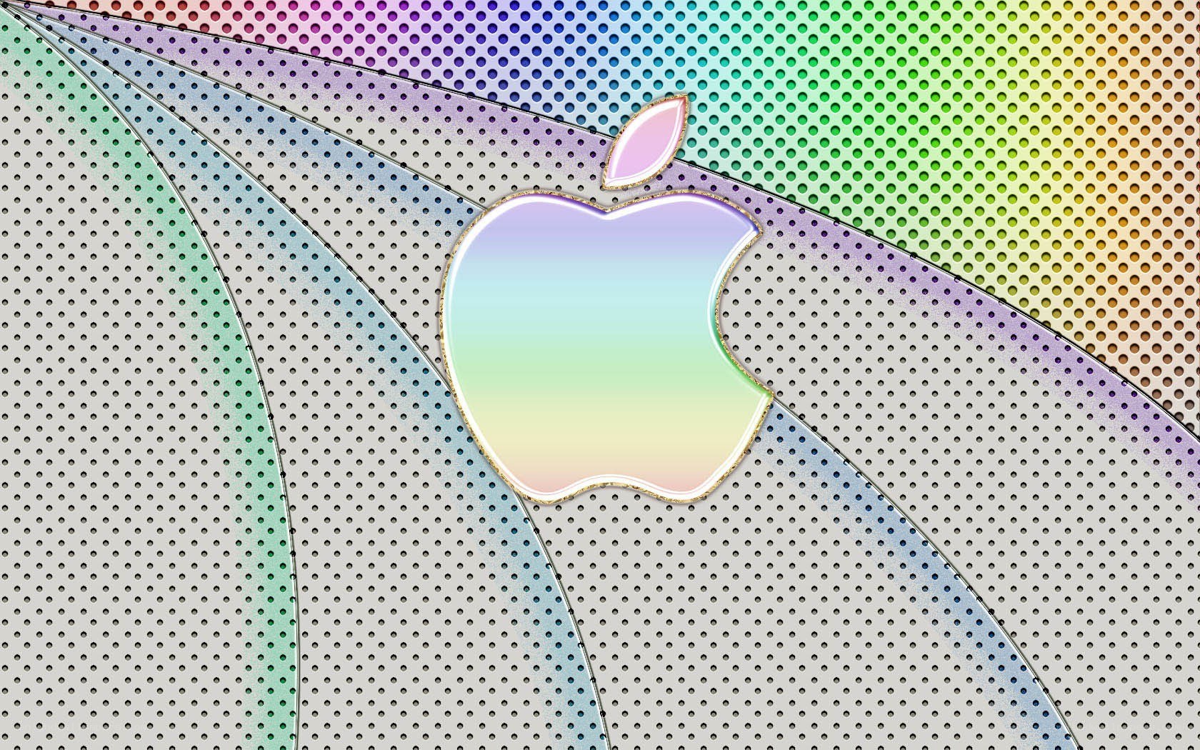 Apple logo on perforated background