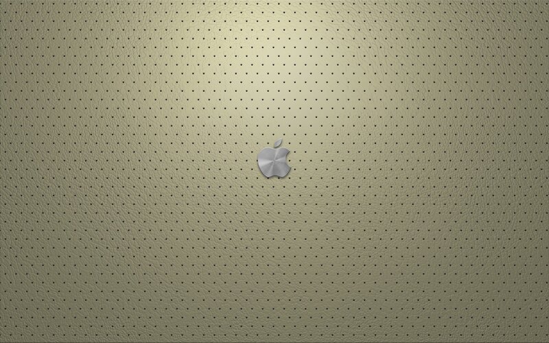 Apple logo on perforated leather