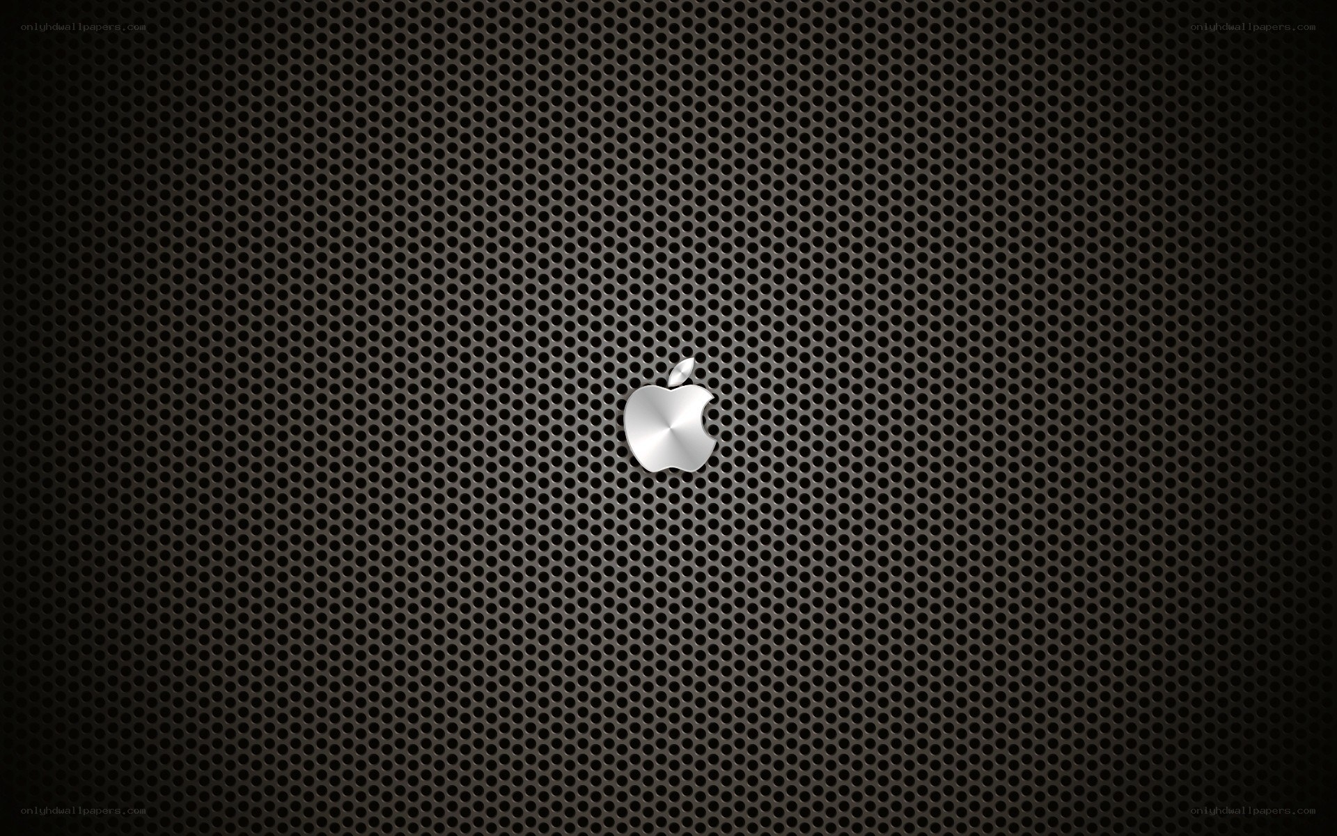 Apple logo on perforated metal