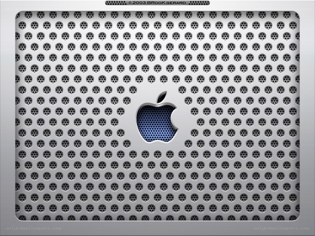Apple logo on perforated metal