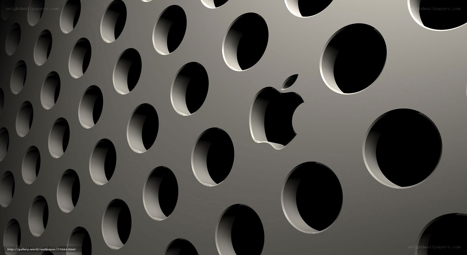 Apple logo on perforated metal