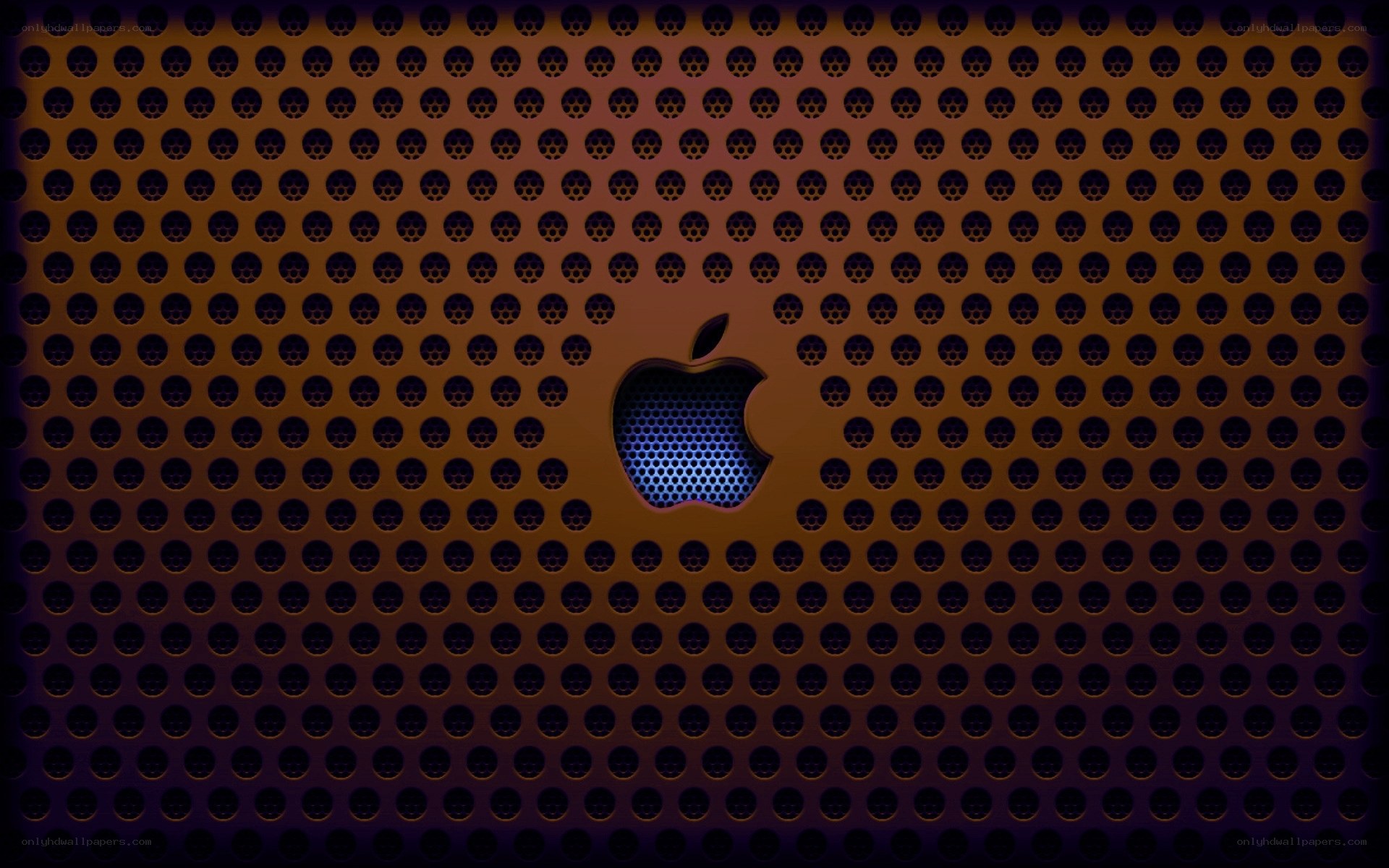 Apple logo on perforated metal