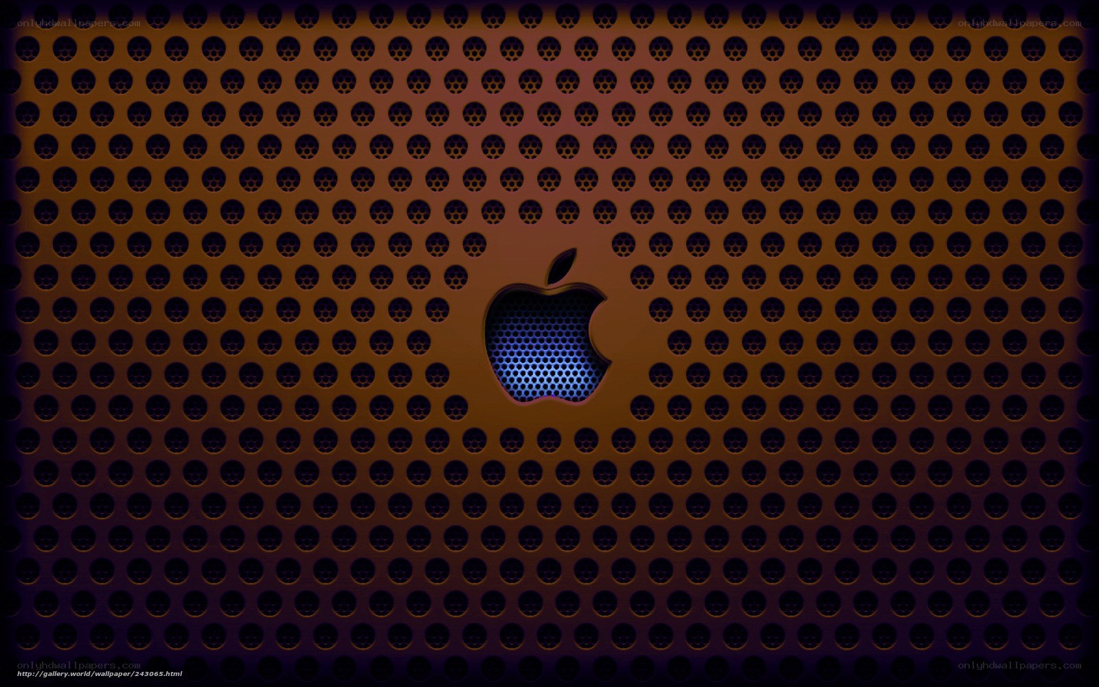 Apple logo on perforated metal