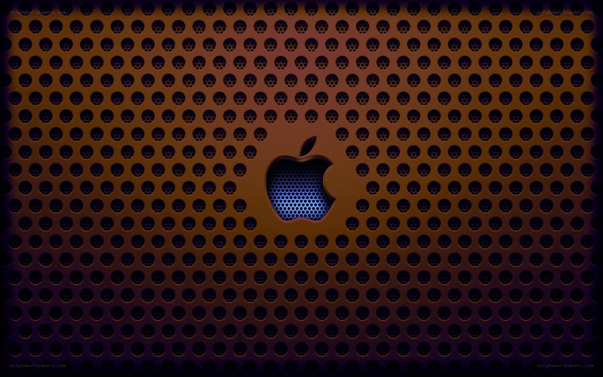 Apple logo on perforated metal