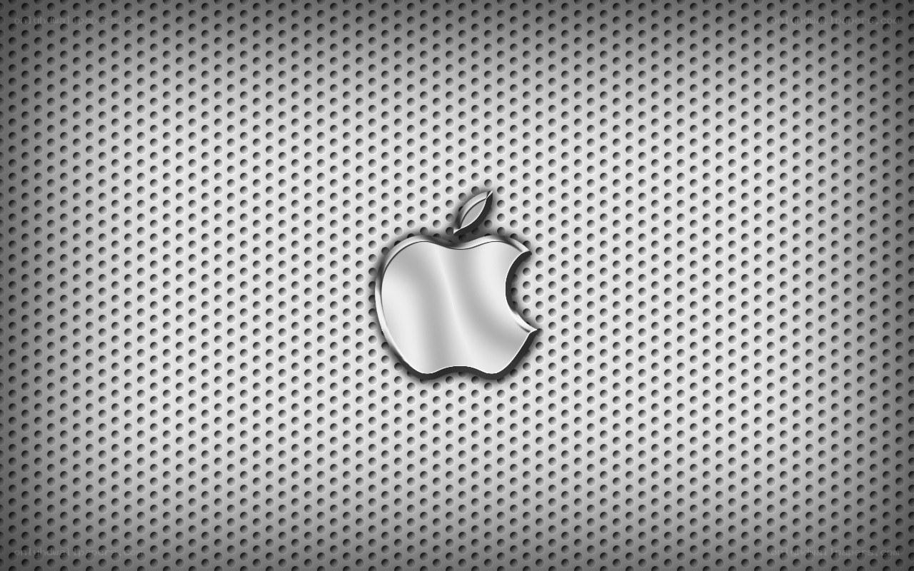 Apple logo on perforated metal