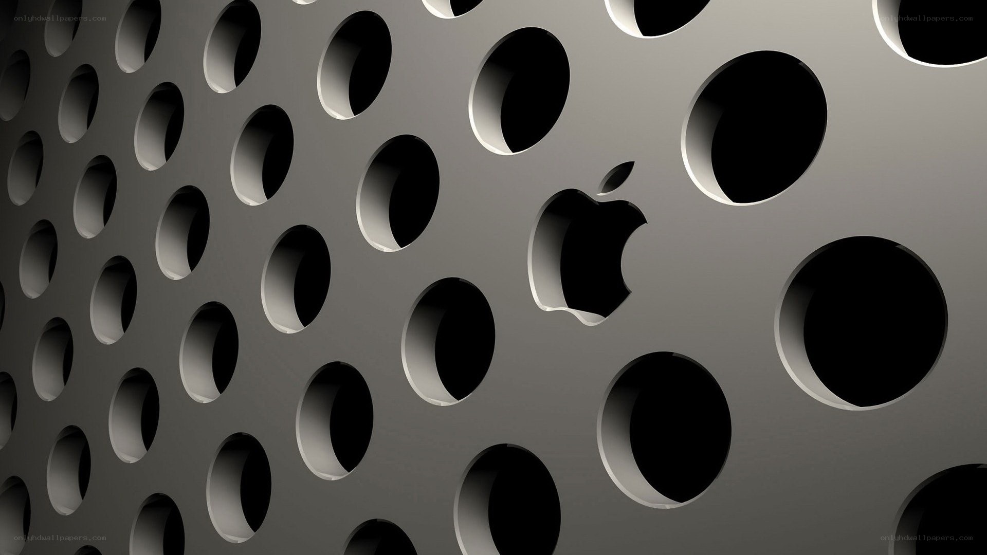 Apple logo on perforated metal