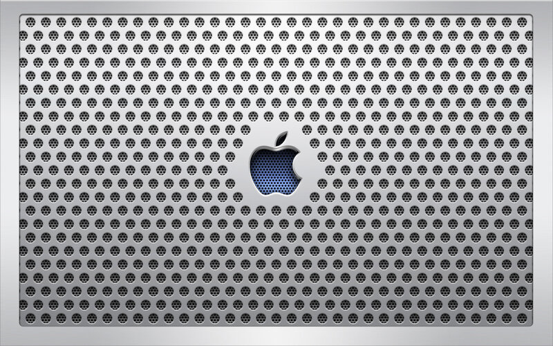Apple Logo on Perforated Metal — Silver