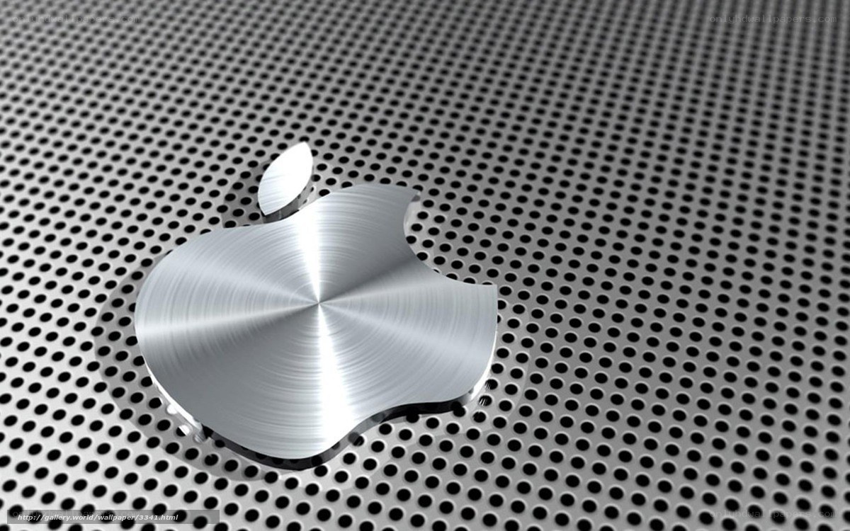 Apple logo on perforated metal