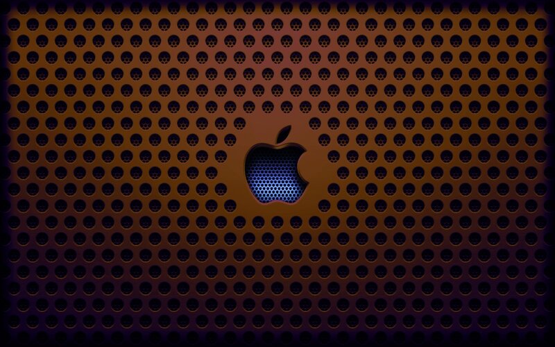 Apple Logo on Perforated Surface — Black