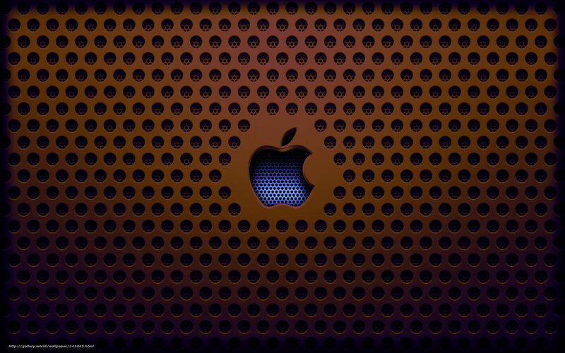 Apple Logo on Perforated Surface — Brown, Dark