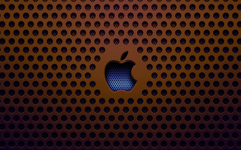 Apple Logo on Perforated Surface — Brown