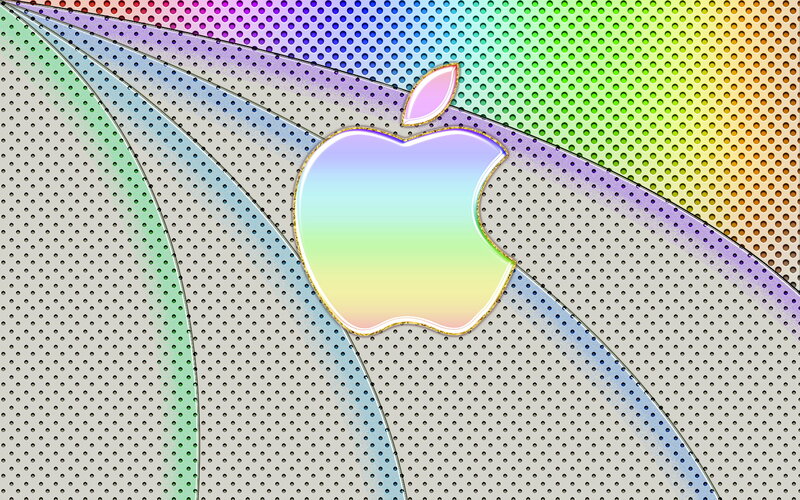 Apple Logo on Perforated Surface — Gray