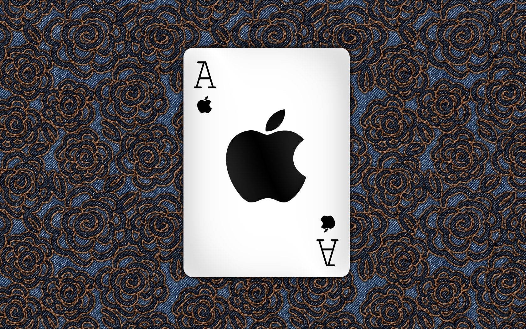 Apple logo on playing card