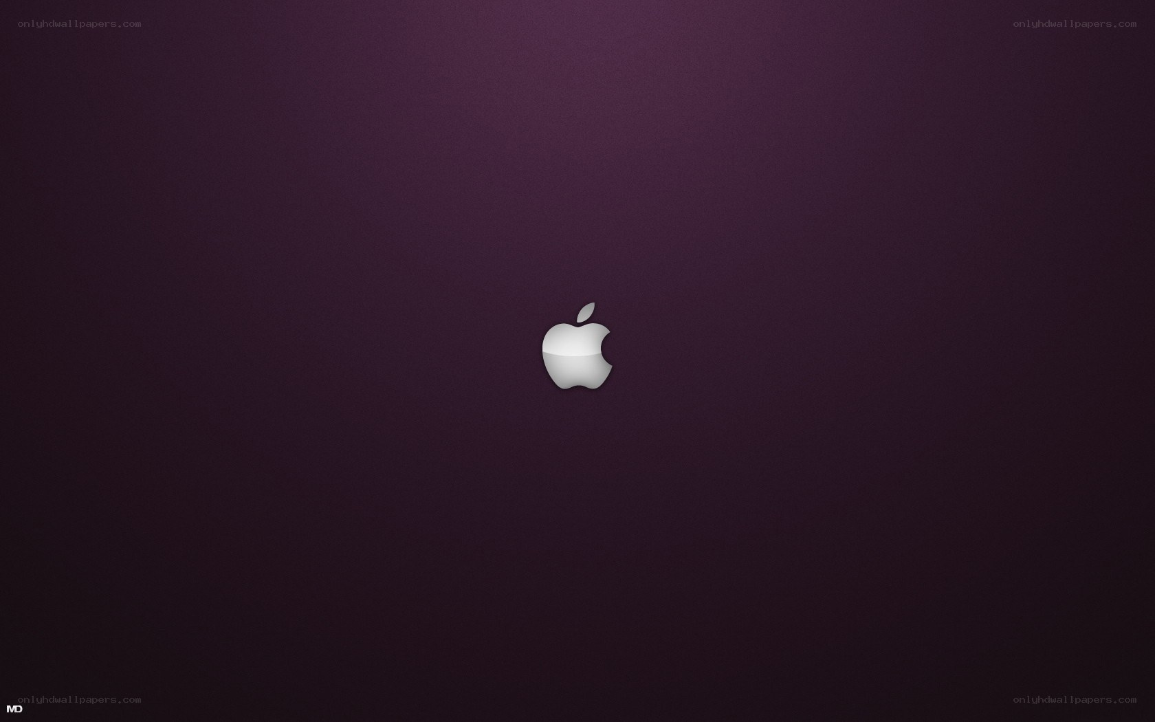 Apple logo on purple background