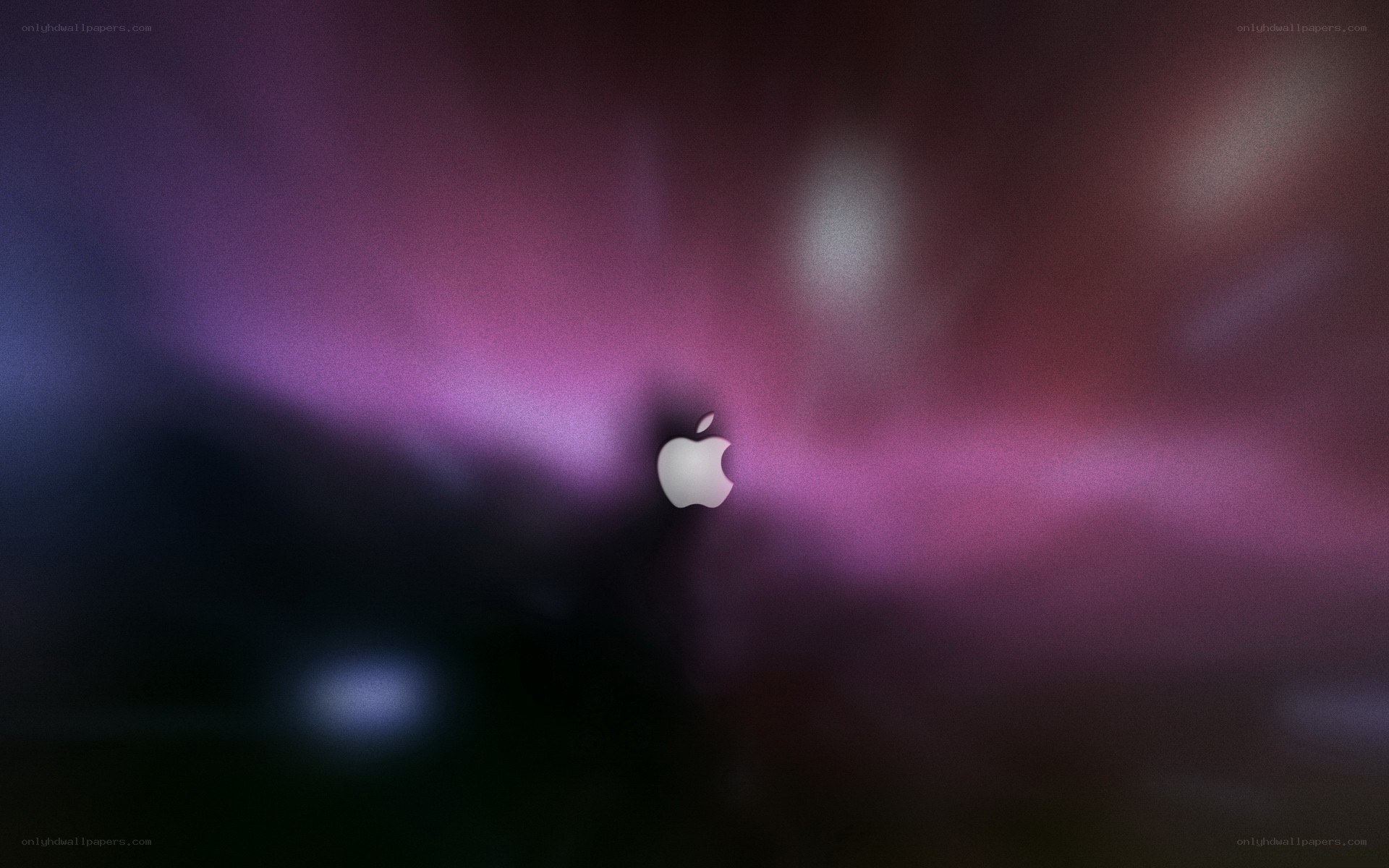 Apple logo on purple background