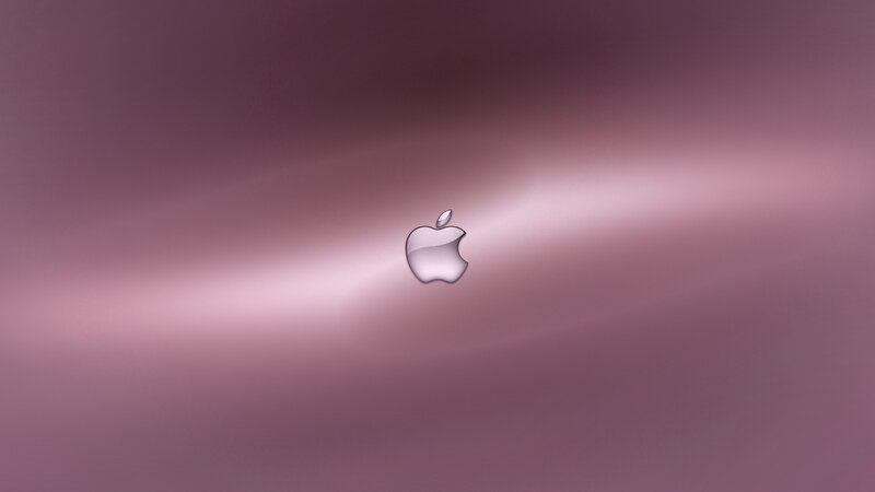 Apple logo on purple background