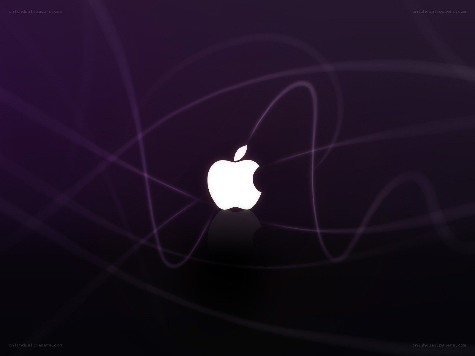 Apple logo on purple background