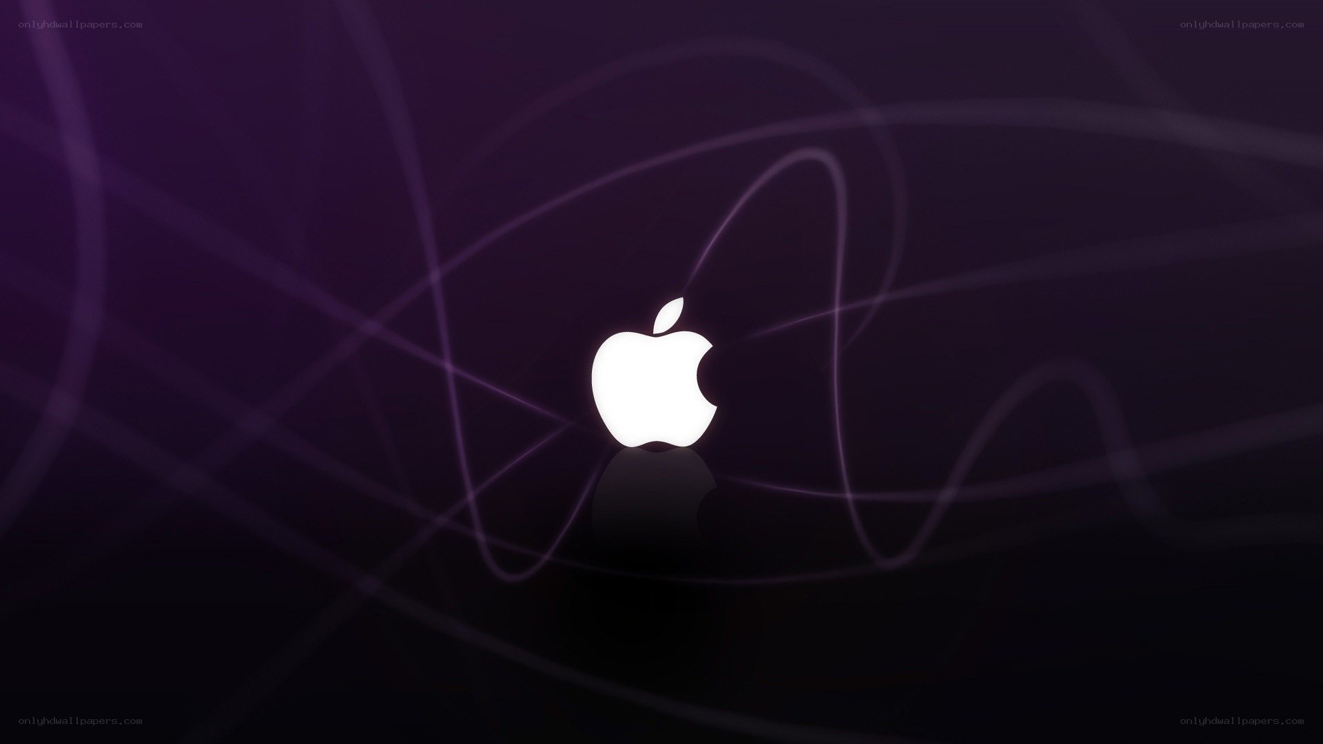Apple logo on purple background
