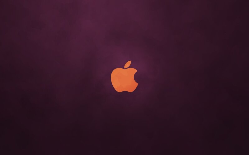 Apple logo on purple background