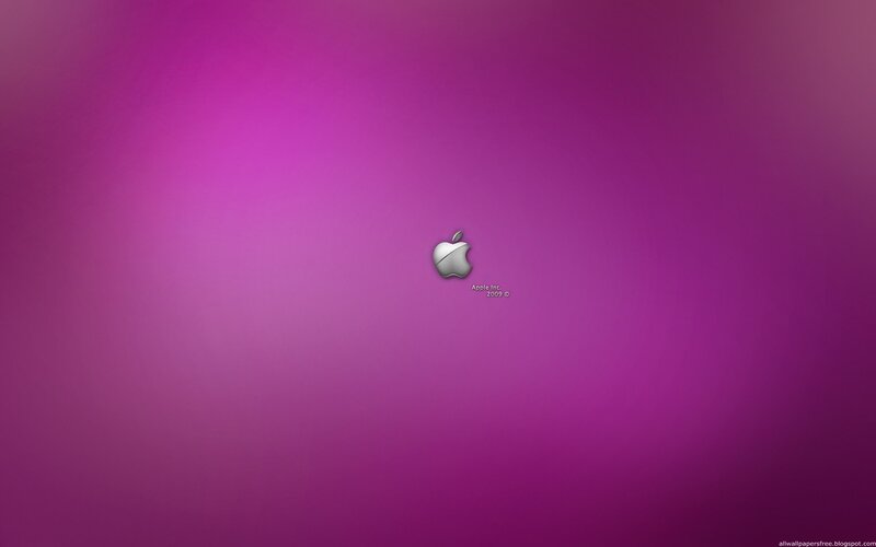 Apple logo on purple background