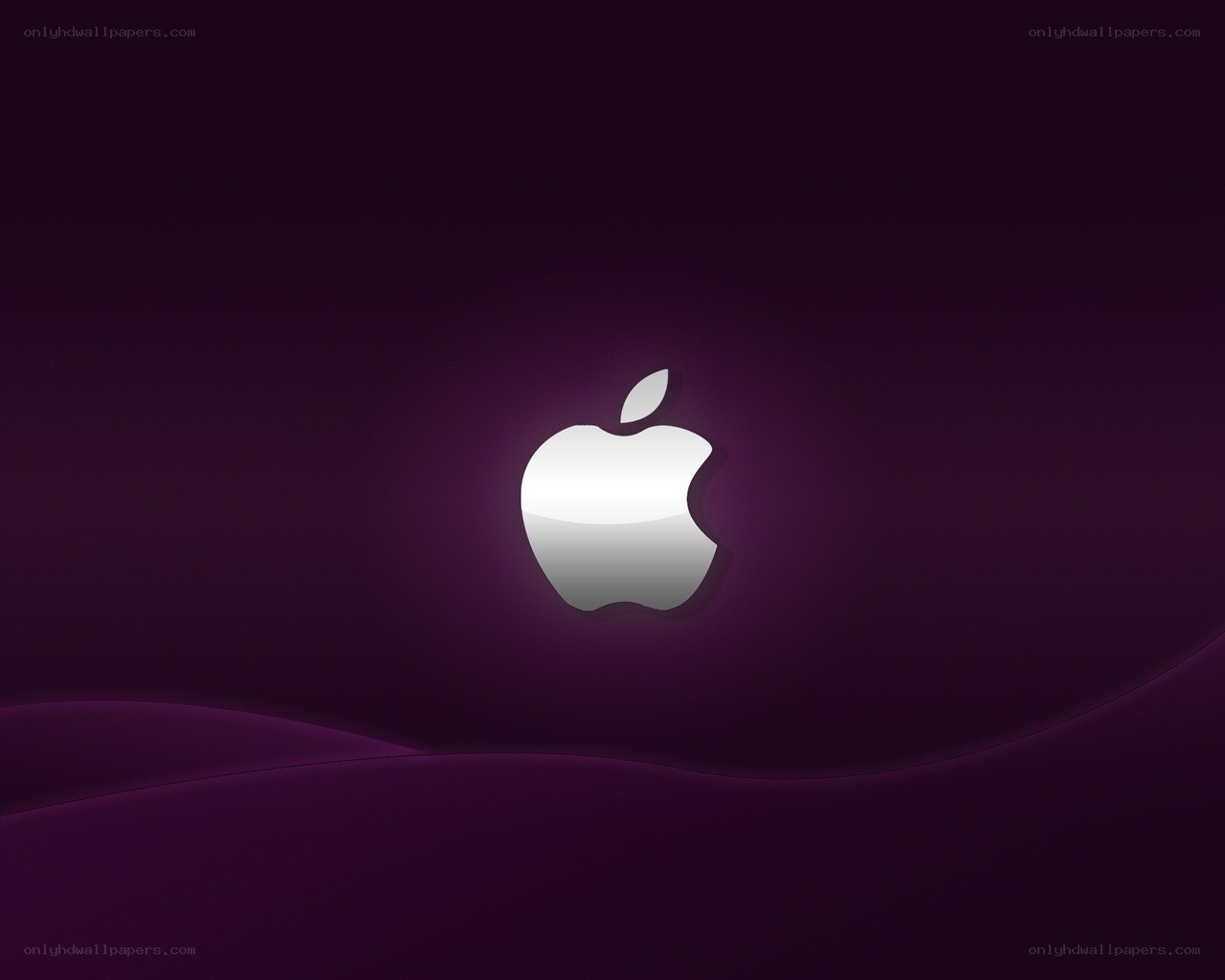 Apple logo on purple background