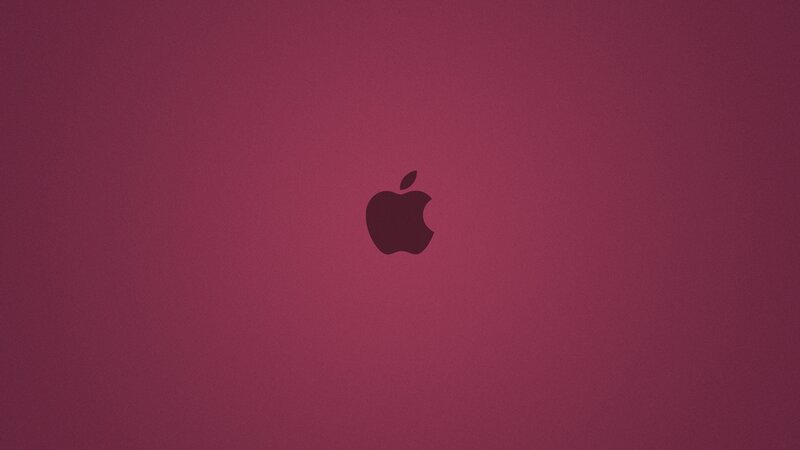 Apple logo on purple background