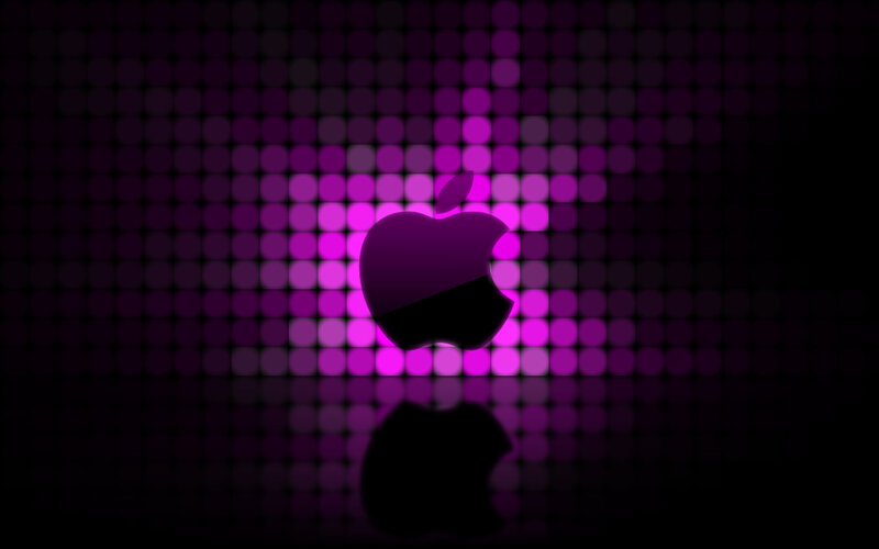 Apple Logo on Purple Grid