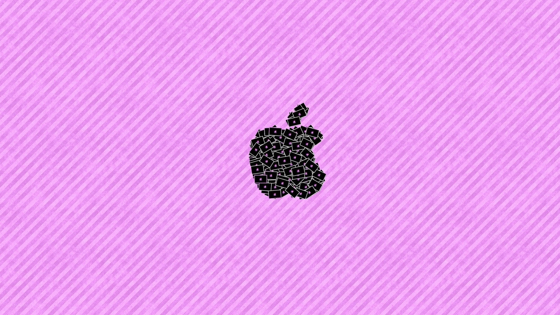 Apple logo on purple stripes