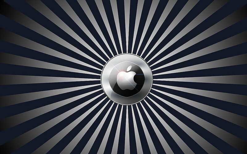 Apple Logo on Radial Background