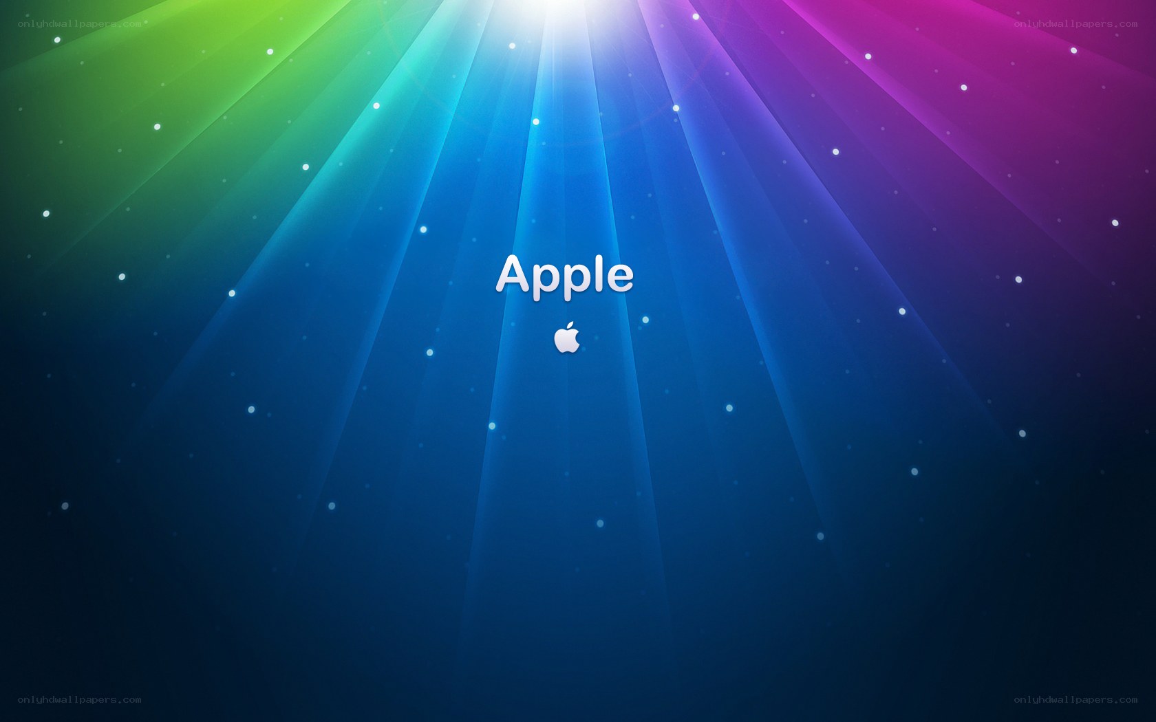 Apple logo on rainbow background