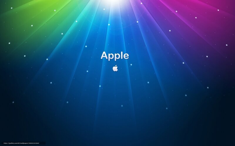 Apple logo on rainbow background