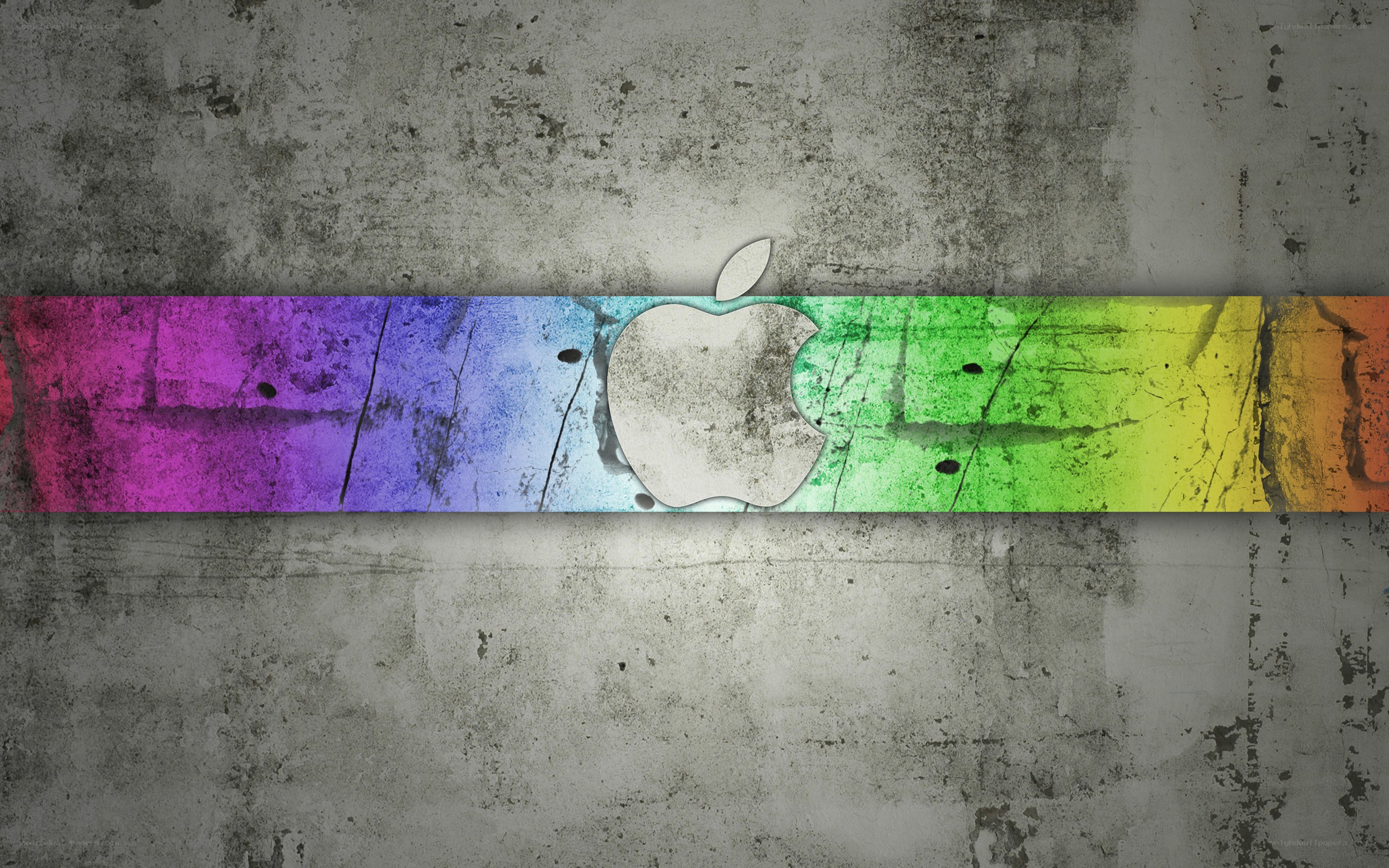 Apple logo on rainbow banner