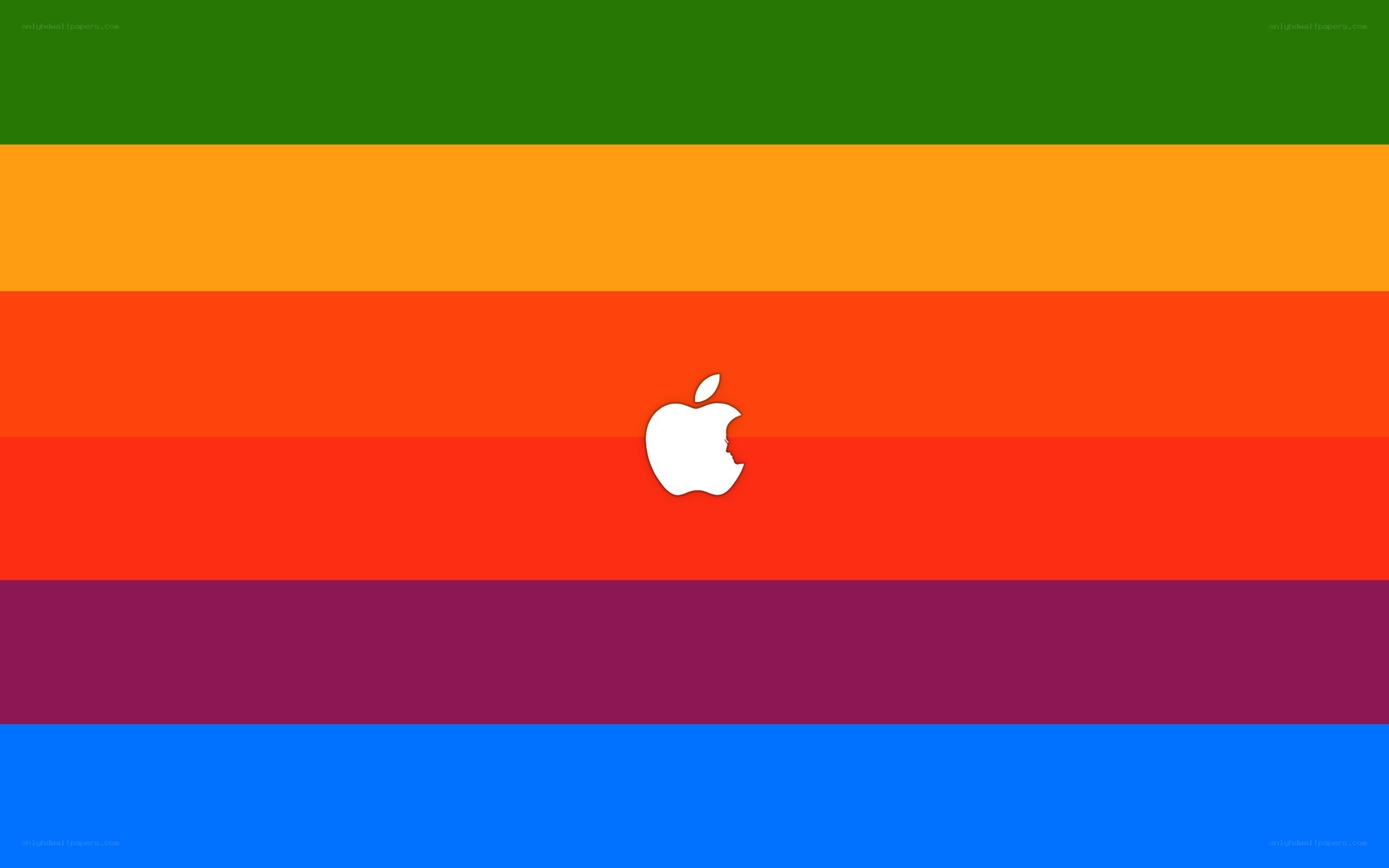 Apple logo on rainbow stripes