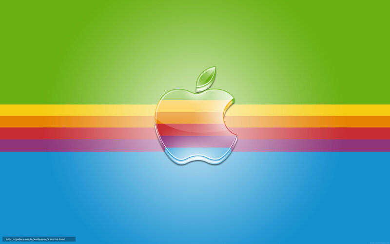 Apple logo on rainbow stripes