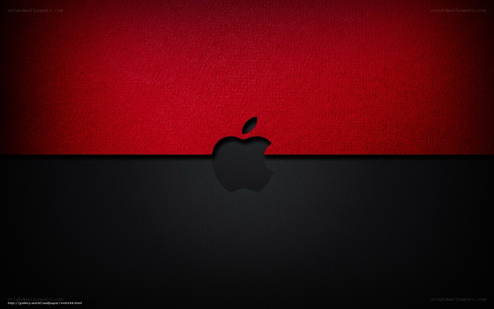 Apple logo on red and black