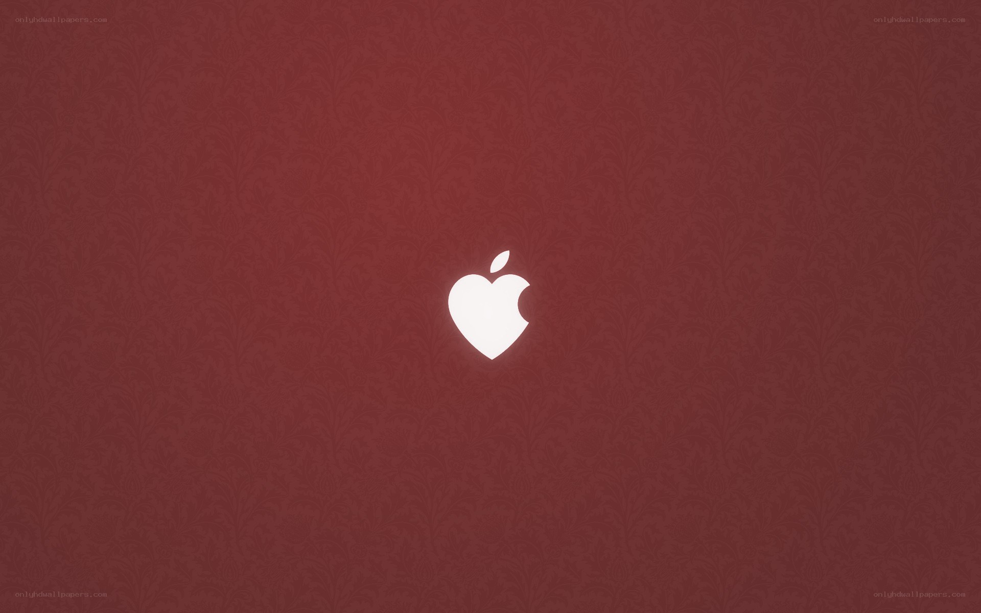 Apple logo on red background