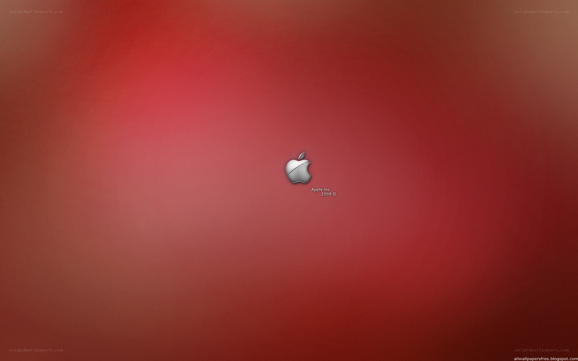 Apple logo on red background
