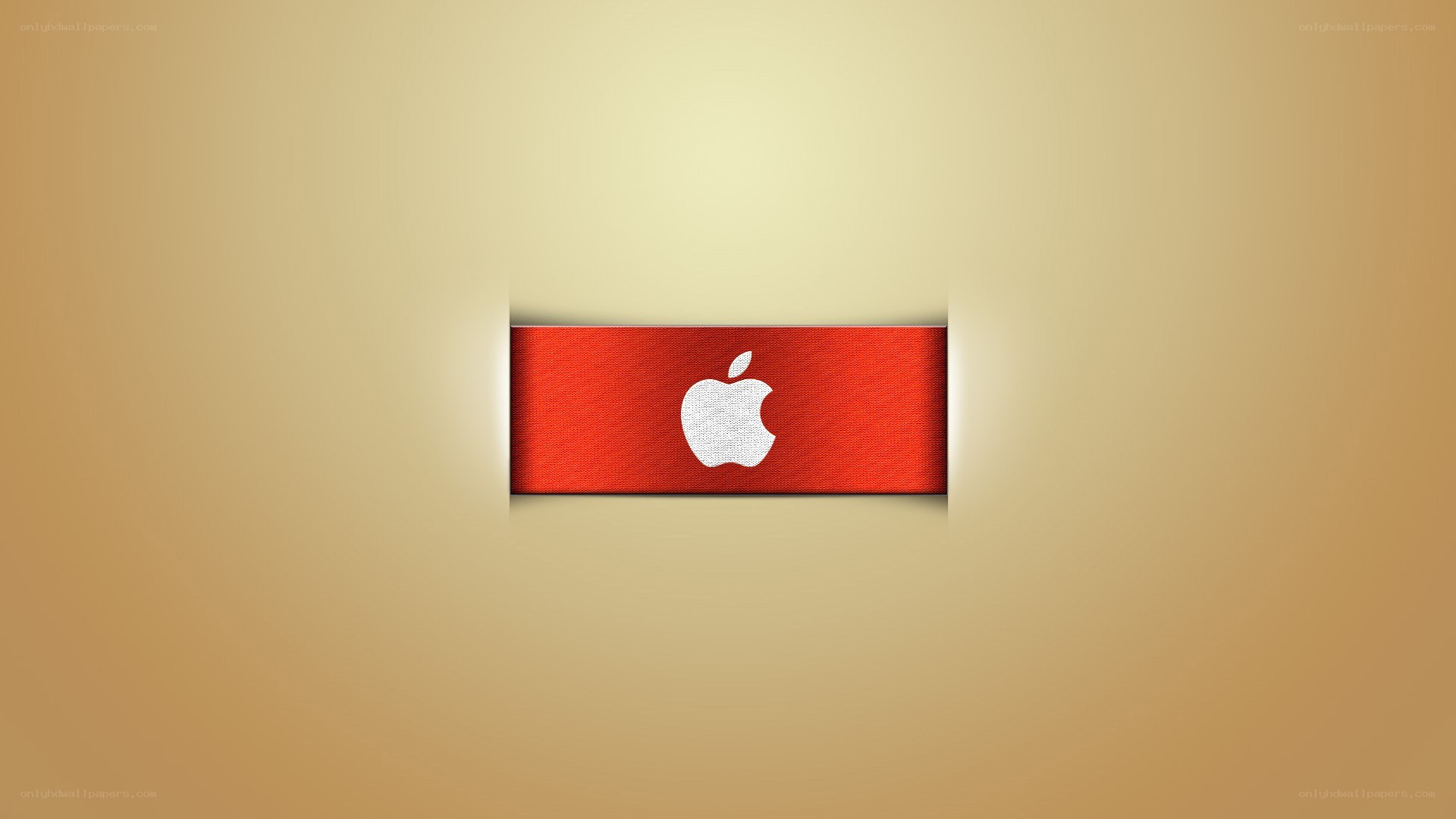 Apple logo on red banner