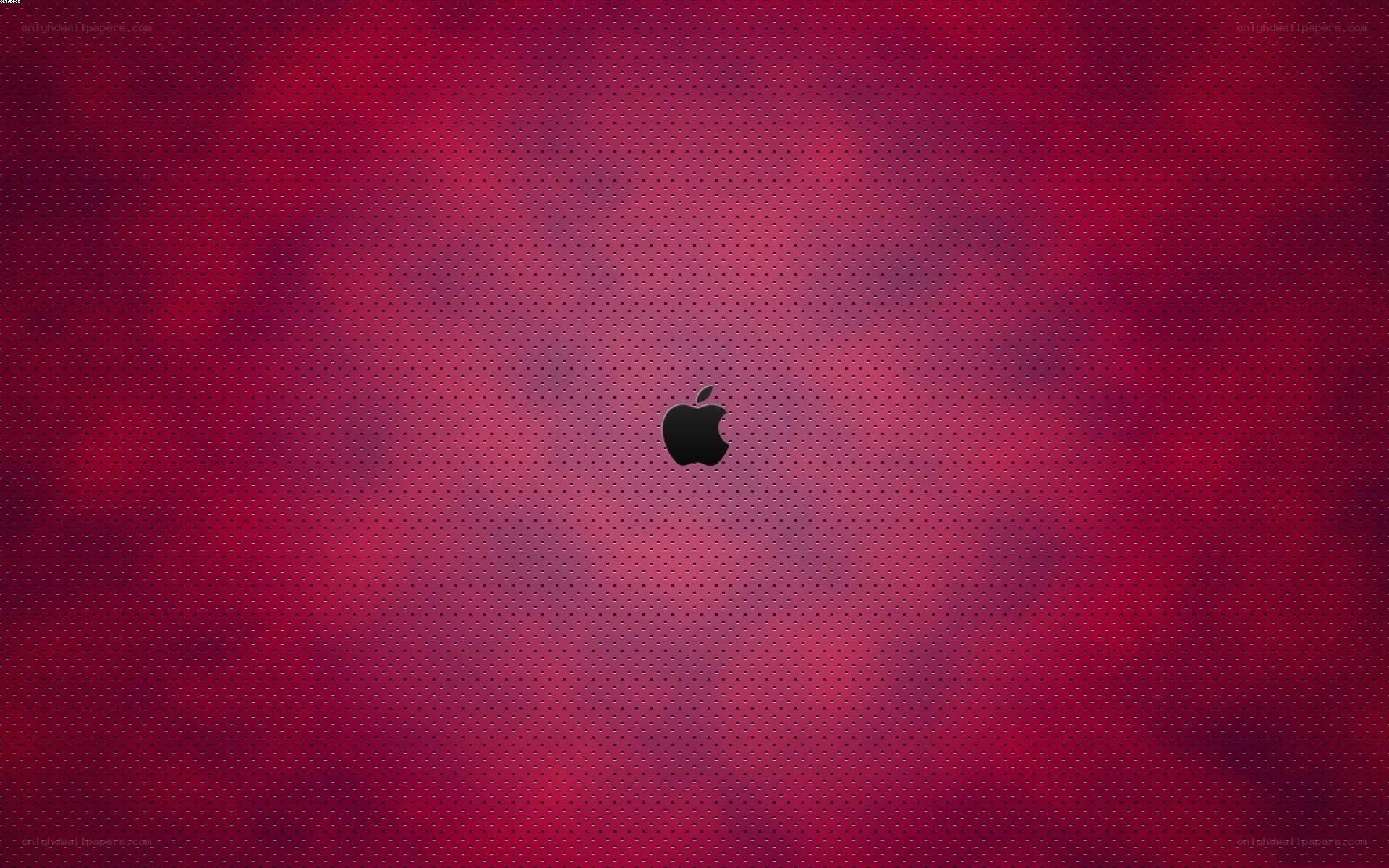 Apple logo on red mesh