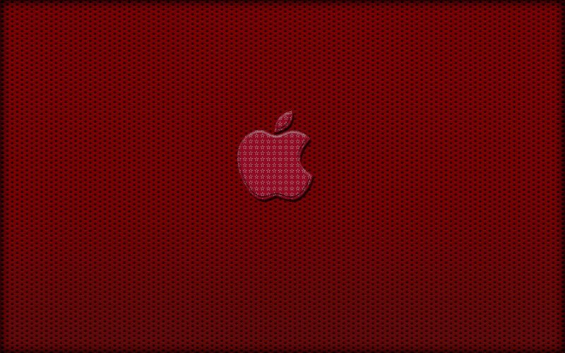 Apple Logo on Red Surface