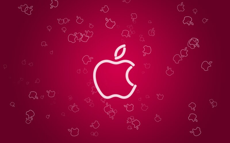 Apple Logo on Red