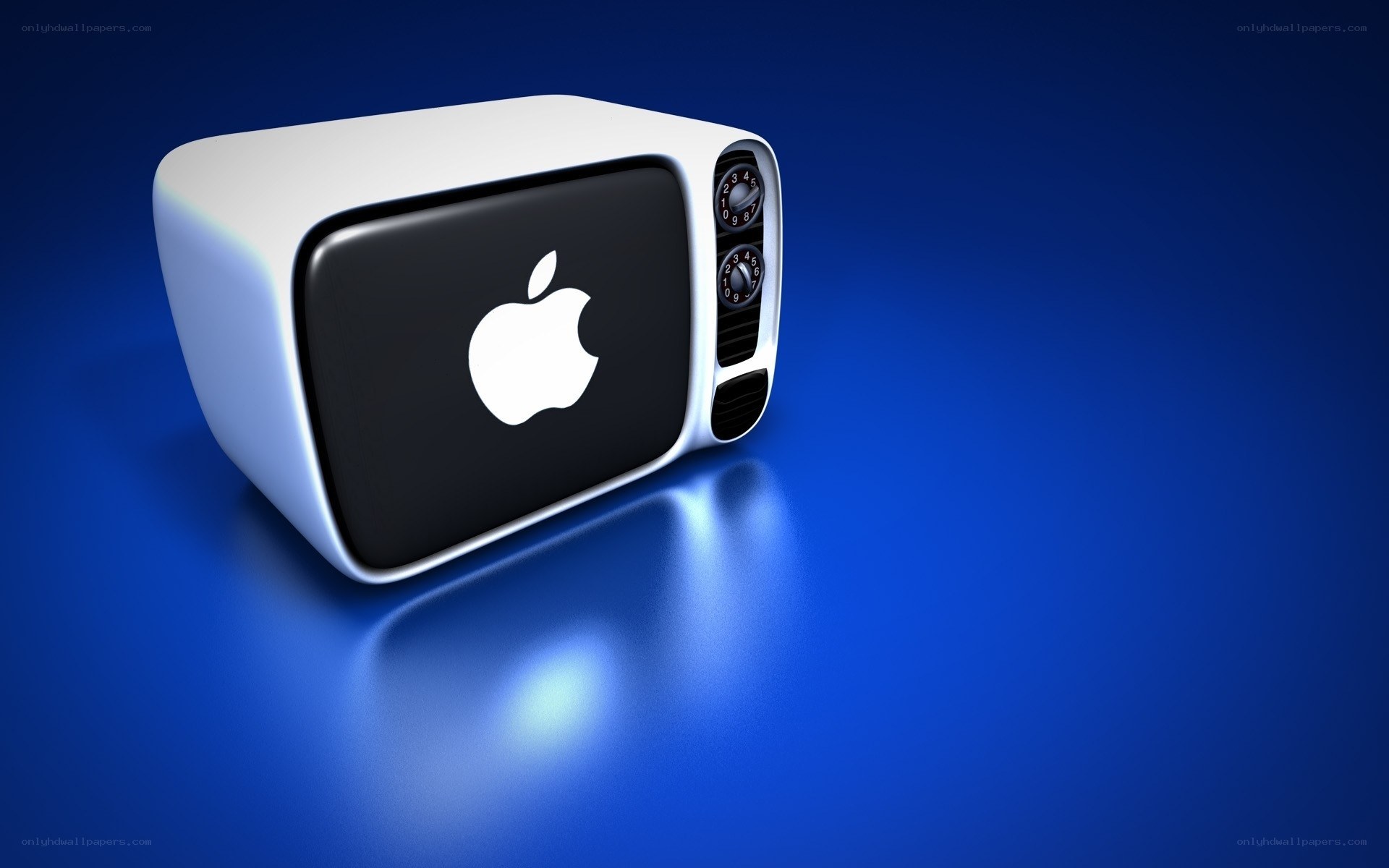 Apple logo on retro TV
