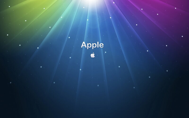 Apple Logo on Screen — Blue