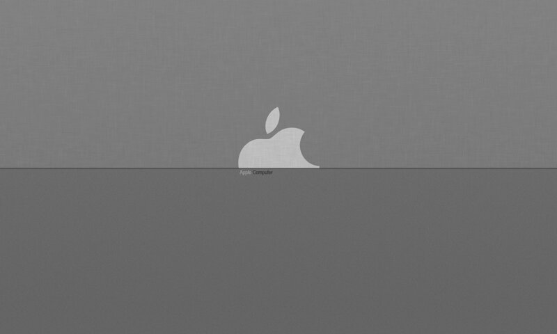 Apple Logo on Screen — Gray, Neutral, Minimalist