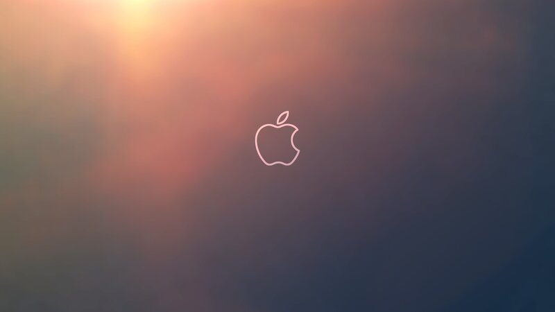 Apple Logo on Screen — Orange