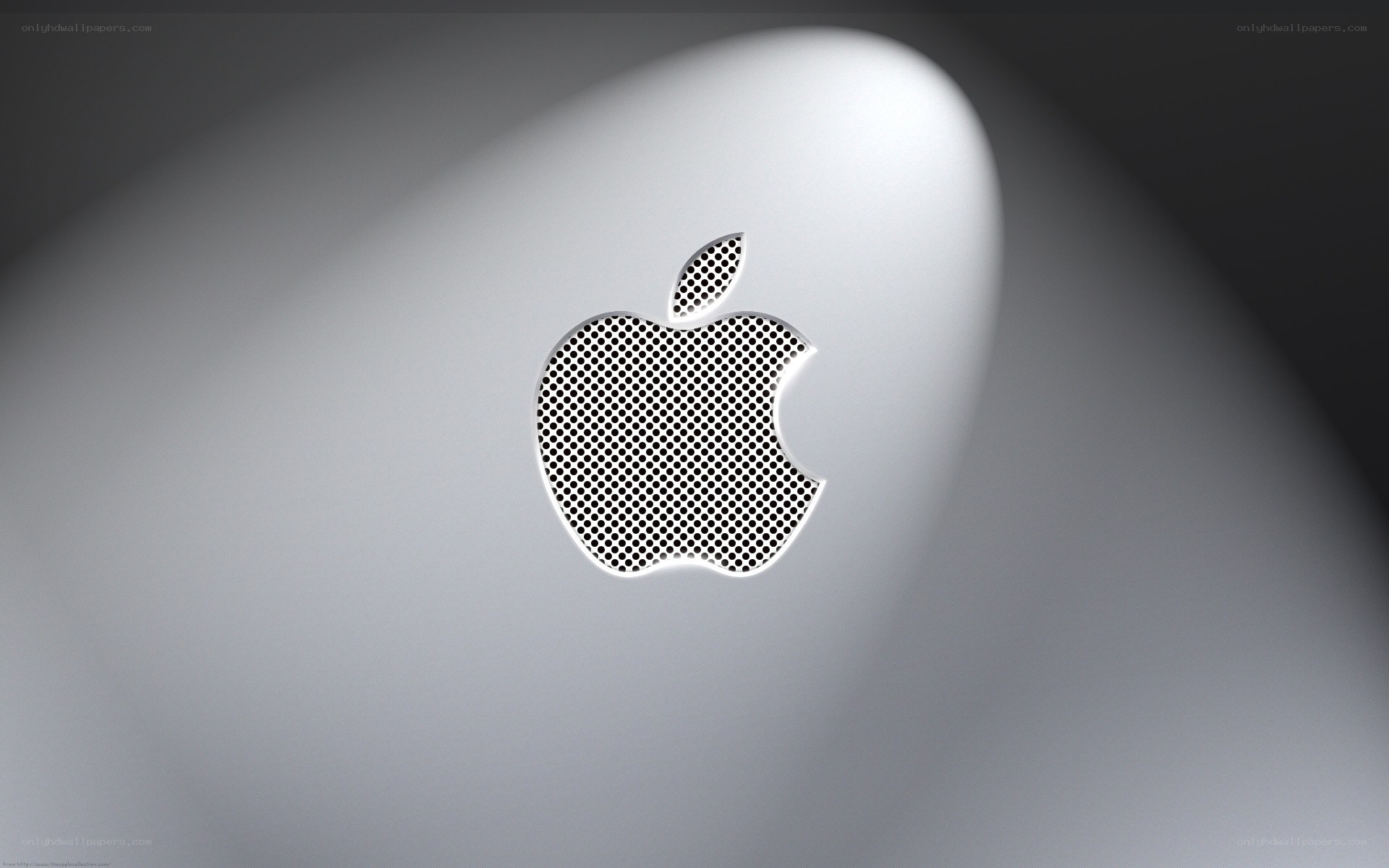Apple logo on silver surface
