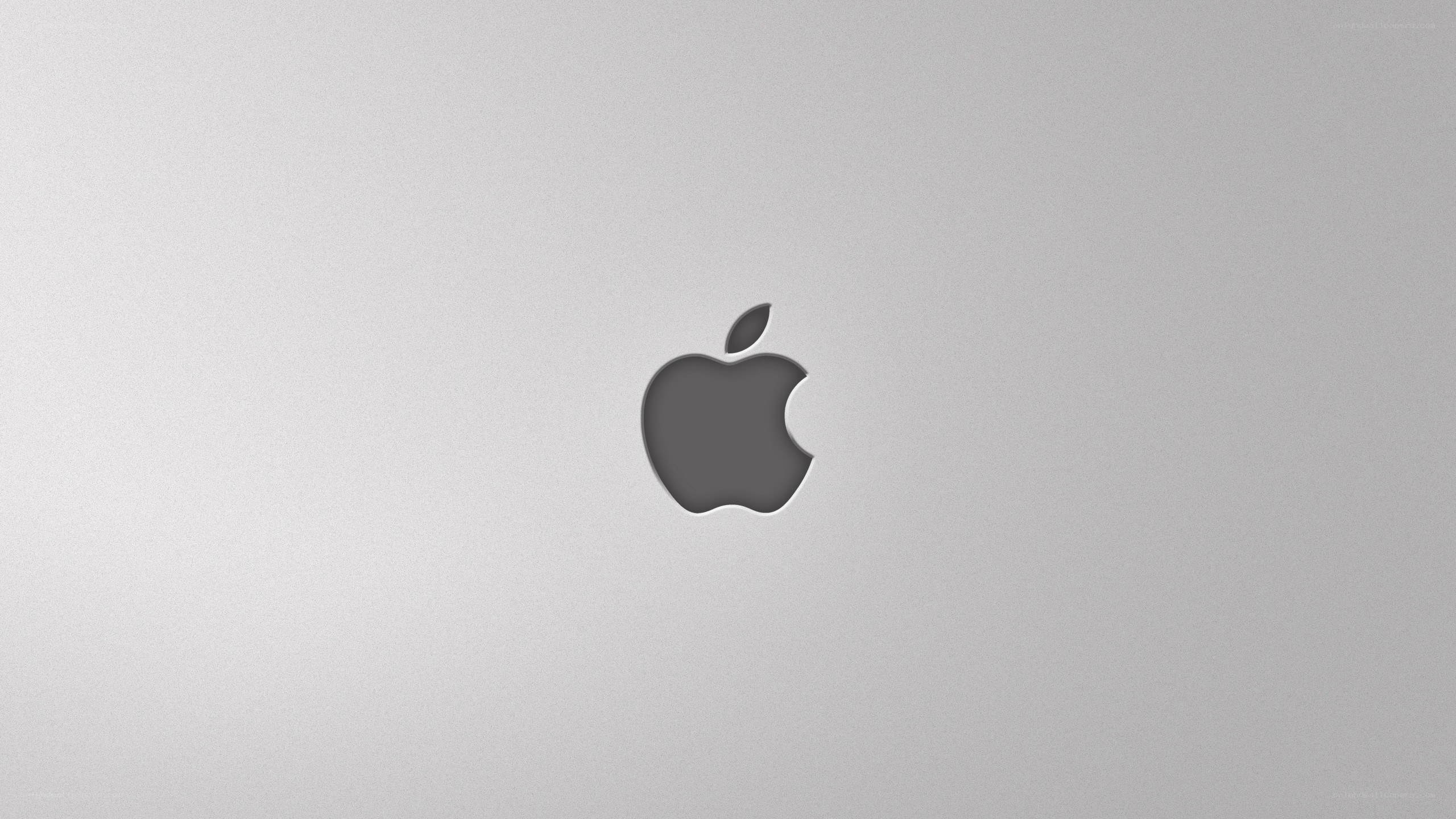 Apple logo on silver surface