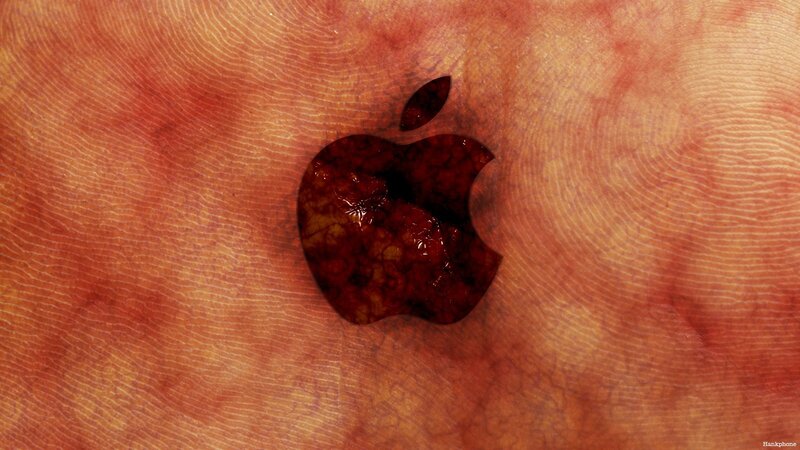 Apple logo on skin