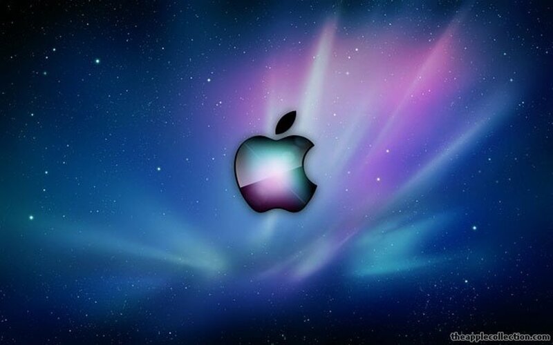 Apple logo on space background